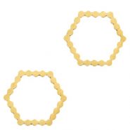 Roestvrij stalen (RVS) Stainless steel bedels/tussenstuk hexagon Goud
