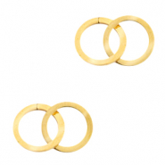 Roestvrij stalen (RVS) Stainless steel bedels/tussenstuk double circle Goud