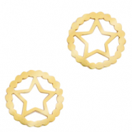 Roestvrij stalen (RVS) Stainless steel bedels/tussenstuk star Goud