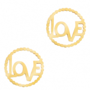 Roestvrij stalen (RVS) Stainless steel bedels/tussenstuk "LOVE" Goud