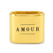 Schuivers DQ metaal "AMOUR" Mix & Match Goud (nikkelvrij)