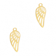 Roestvrij stalen (RVS) Stainless steel bedels angel wing Goud