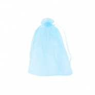 Sieraad zakje organza 7x9cm Turquoise blue