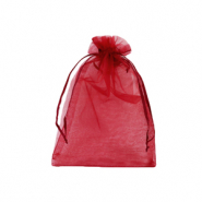 Sieraad zakje organza 9x12cm Cherry pink