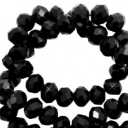 Top Facet kralen 4x3mm disc Black-pearl high shine coating