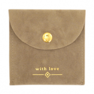 Sieraad zakje "with love" Brown-gold