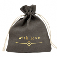 Sieraad zakje "with love" Black-gold