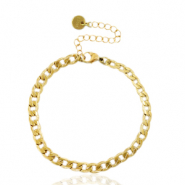Roestvrij stalen (RVS) Stainless steel schakelarmbanden Goud