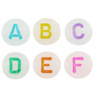 Letterkralen van acryl mix glow-in-the-dark Off white-multicolour