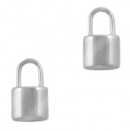 Roestvrij stalen (RVS) Stainless steel bedels slot Zilver