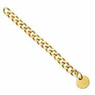 Roestvrij stalen (RVS) stainless steel onderdelen verlengketting gourmet schakel coin 8mm Goud