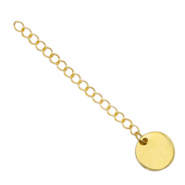 Roestvrij stalen (RVS) stainless steel onderdelen verlengketting coin 12mm Goud