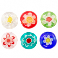 Millefiori kralen disc bloem 6mm Multicolour