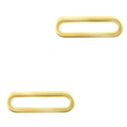 Roestvrij stalen (RVS) Stainless steel bedels/tussenstuk oval Goud