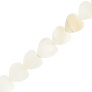 Schelp kralen hartje White