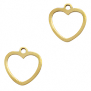 Roestvrij stalen (RVS) Stainless steel bedels hart Goud