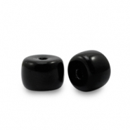 6 mm rondellen glaskralen Black
