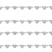 Roestvrij stalen (RVS) Stainless steel onderdelen jasseron hartjes Zilver