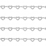 Roestvrij stalen (RVS) Stainless steel onderdelen jasseron hartjes Zilver