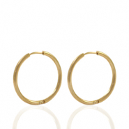 Roestvrij stalen (RVS) Stainless steel oorbellen creolen 18mm Goud