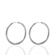 Roestvrij stalen (RVS) Stainless steel oorbellen creolen 18mm Zilver