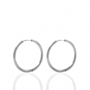 Roestvrij stalen (RVS) Stainless steel oorbellen creolen 16mm Zilver