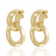 Brass TQ metaal oorstekers Gold