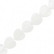 Natuursteen kralen hart White