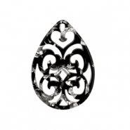 Resin hangers barok druppel Silver-black