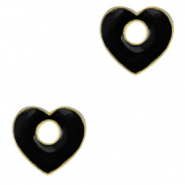 Brass TQ metaal bedels hart Gold-black