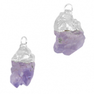 Natuursteen hangers Purple-silver