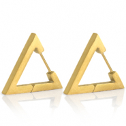Roestvrij stalen (RVS) Stainless steel oorbellen triangle Goud