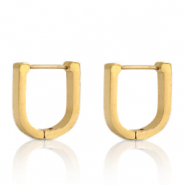 Roestvrij stalen (RVS) Stainless steel oorbellen horseshoe Goud