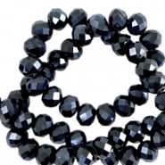Top Facet kralen 8x6 mm disc Black-pearl shine coating