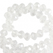 Top Facet kralen 6x4 mm disc Crystal-pearl shine coating