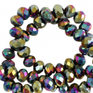 Top Facet kralen 3x2mm disc Gold-AB coating