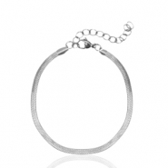 Roestvrij stalen (RVS) Stainless steel armbanden snake Zilver