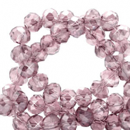 Top Facet kralen 3x2mm disc Aubergine purple-pearl shine coating