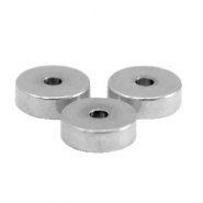 Roestvrij stalen (RVS) Stainless steel kralen disc 6mm Zilver