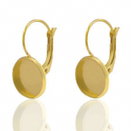 Roestvrij stalen (RVS) Stainless steel onderdelen oorbellen voor cabochon 12mm Goud