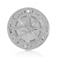 Bedels DQ metaal star 25mm Antiek zilver (nikkelvrij)