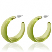 Trendy oorbellen creolen Olive green