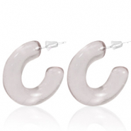 Trendy oorbellen creolen Taupe