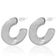 Trendy oorbellen creolen Grey