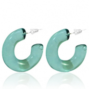 Trendy oorbellen creolen Ocean blue