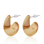 Trendy oorbellen creolen Tan brown