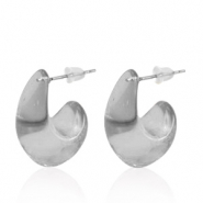 Trendy oorbellen creolen Grey