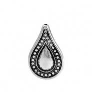 Kralen metallook druppel deco Antiek zilver