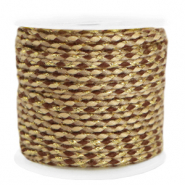 Trendy koord gevlochten 2mm Gold-brown