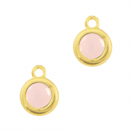 Hangers van crystal glas 4mm Rose alabaster-gold